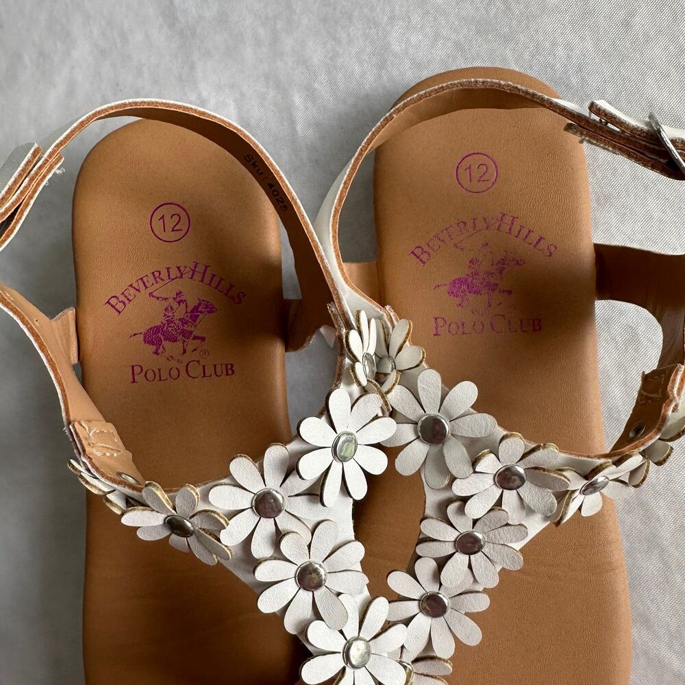 Beverly Hills Polo Club Girls Sandals Floral Kids Size 12 - Picture 6 of 6